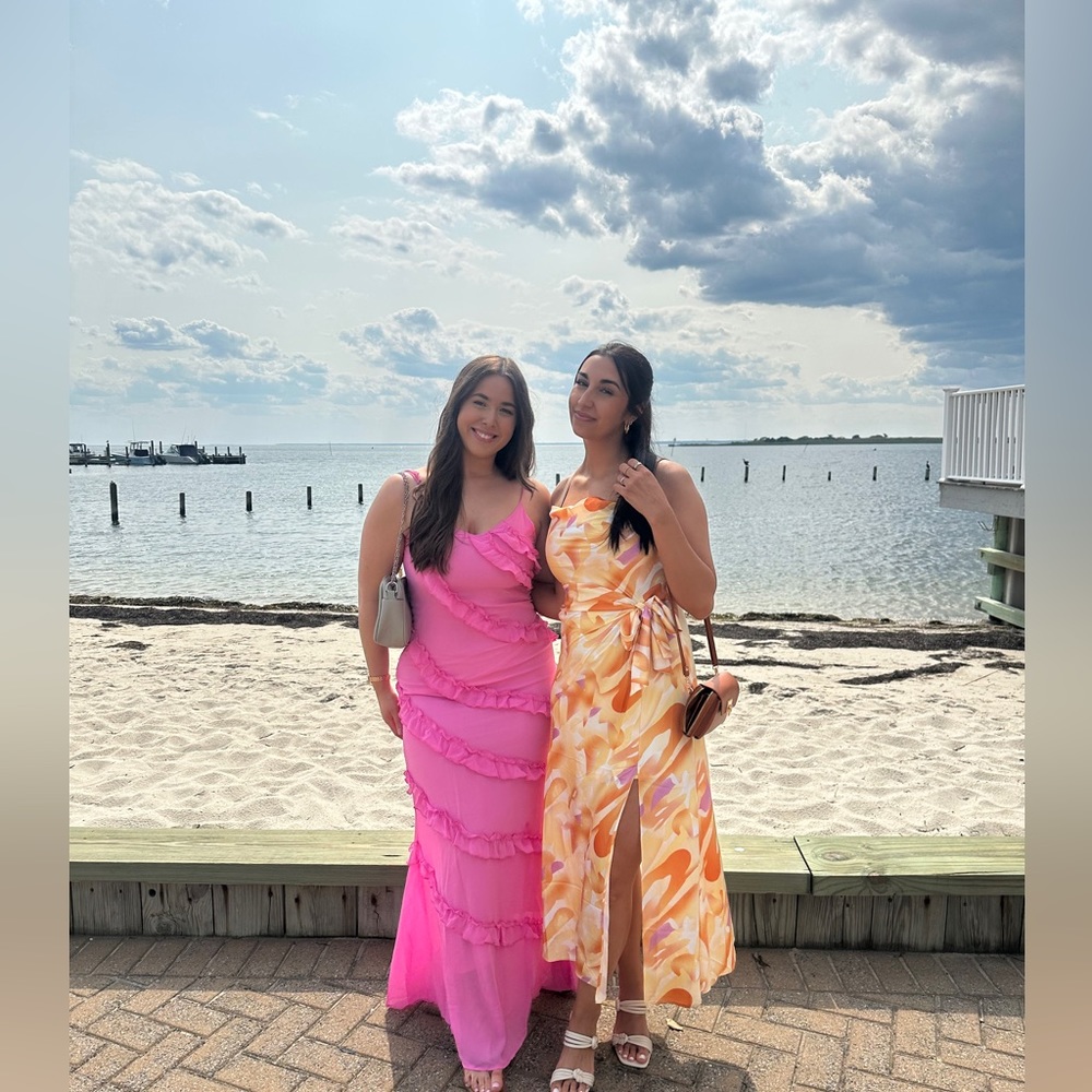 Pink Ruffle Maxi Dress - Picture 3 of 4